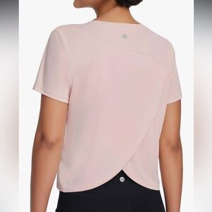Baleaf Pink Wrap Cropped Workout Top with UPF50+